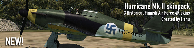 3 Historical Finnish Hurricane MkII 4K skins. 3 Historical Finnish Hurricane MkII 4K skins.